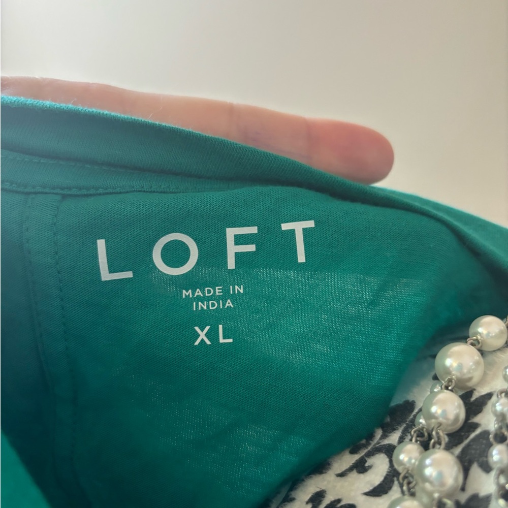 *NWT* Loft - women’s 100% cotton, short sleeves, teal, size XL - Picture 6 of 9